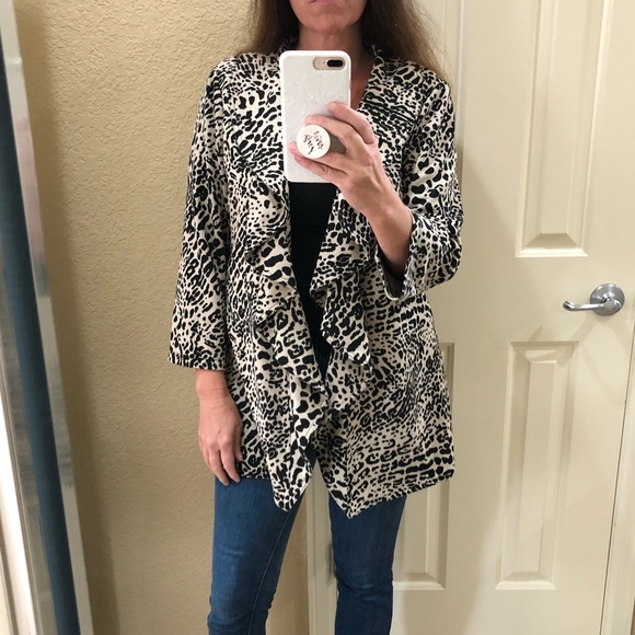 Calvin Klein leopard print ponte knit jacket NWT - Picture 9 of 9